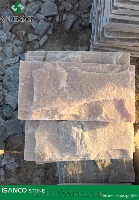 China Natural Quartzite Mushroomed Cladding Green Quartzite Mushroom Wall Pink Quartzite Stone Mushroomed Stone Mushroom Stone in Stock Yellow Quartzite Stone Mushroom Wall Cldding for Sale