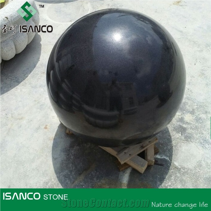 China Sesame Black Granite Rolling Sphere Balls Fountain Sphere Balls G654 Grey Granite Floating Spheres Floating Ball Fountains Grey Granite Ball Fountains Fortune Balls