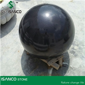 China Sesame Black Granite Rolling Sphere Balls Fountain Sphere Balls G654 Grey Granite Floating Spheres Floating Ball Fountains Grey Granite Ball Fountains Fortune Balls