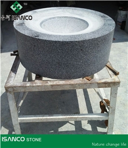 China Sesame Black Granite Rolling Sphere Balls Fountain Sphere Balls G654 Grey Granite Floating Spheres Floating Ball Fountains Grey Granite Ball Fountains Fortune Balls