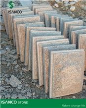 China Shandong Wulian Red Granite Mushroom Stone Wulian Pink Granite Mushroom Wall Cladding G368 Red Granite Mushroomed Stone Lotus Red Granite Mushroomed Cladding Landscaping Stone for Outdoor Garden