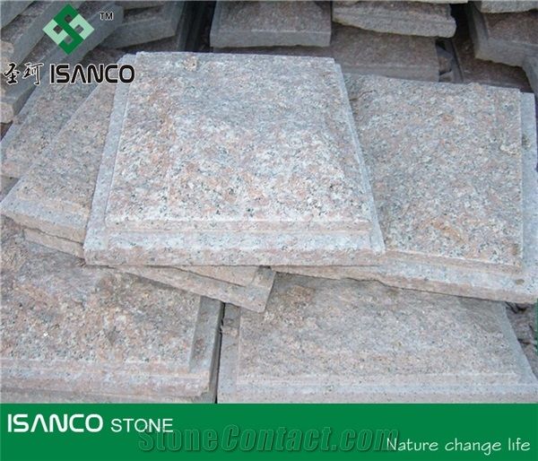 China Shandong Wulian Red Granite Mushroom Stone Wulian Pink Granite Mushroom Wall Cladding G368 Red Granite Mushroomed Stone Lotus Red Granite Mushroomed Cladding Landscaping Stone for Outdoor Garden