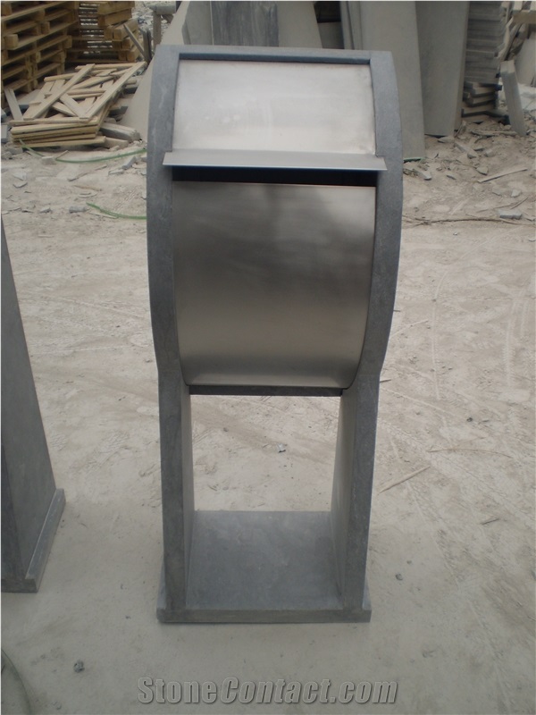 Customized Grey China Limestone Mailbox,Outdoor Limestone Mailbox Stone,Simply Style Mailbox Stone,Blue Limestone Mailbox