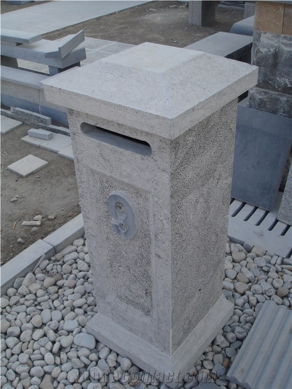 Customized Grey China Limestone Mailbox,Outdoor Limestone Mailbox Stone,Simply Style Mailbox Stone,Blue Limestone Mailbox