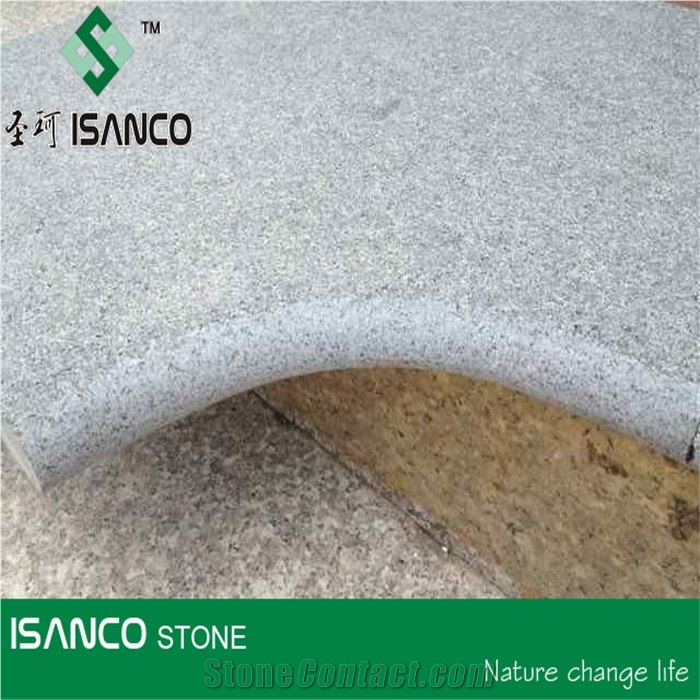 Dark Grey Granite Swimming Pool Coping, Padang Grey, China Impala Grey Flamed Swimming Pool Coping, Pool Terraces, Granite Paving Coping