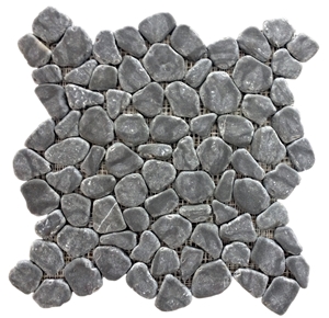 Dark Grey Tumbled Pebbles Stone, Grey Limestone Pebble & Gravel,Machine Cut Black Limestone Pebble Outside Walkway Pavers