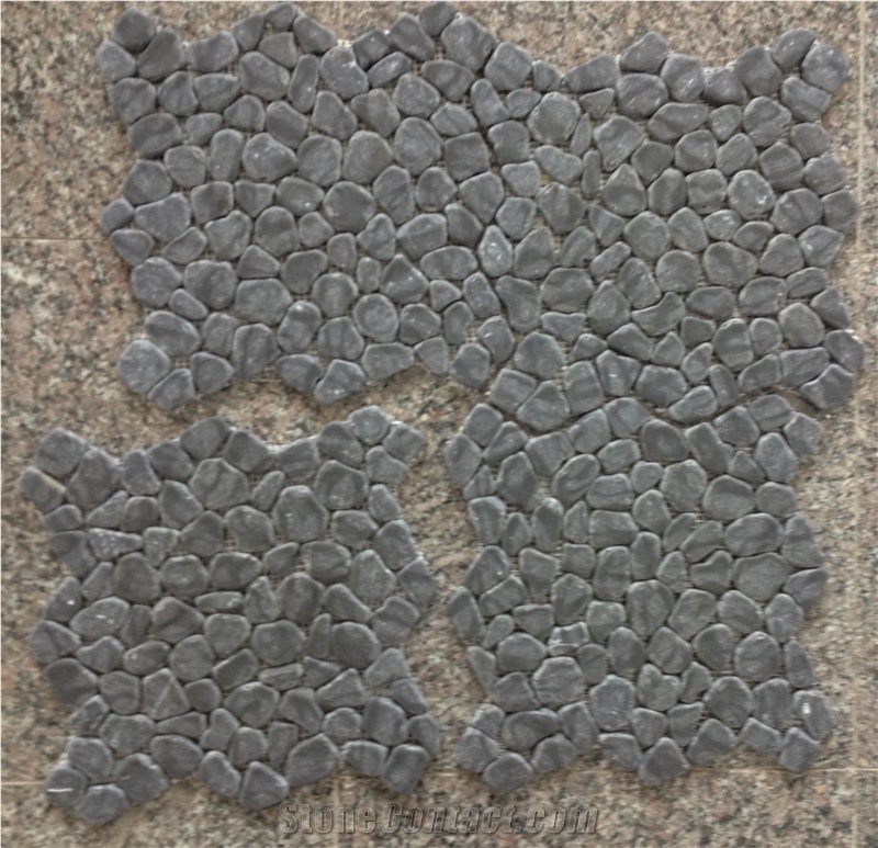 Dark Grey Tumbled Pebbles Stone, Grey Limestone Pebble & Gravel,Machine Cut Black Limestone Pebble Outside Walkway Pavers