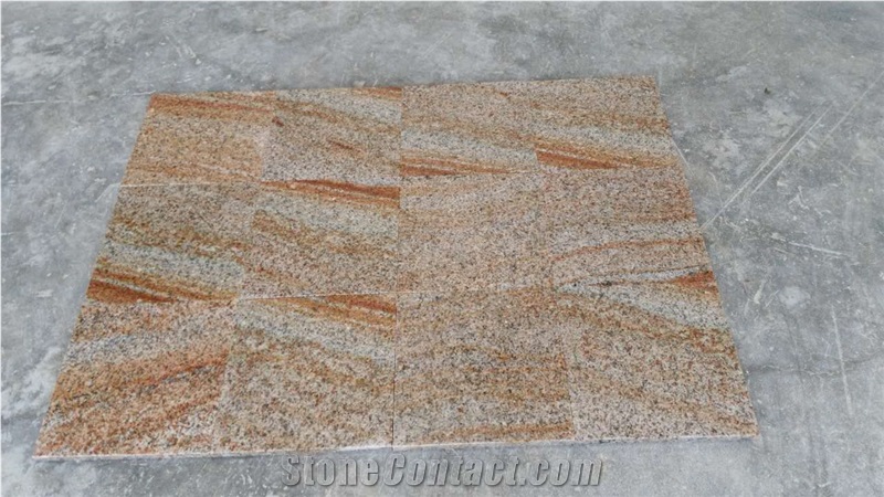 G350 Rusty Granite Slabs Flamed Rust Granite Flooring Anti-Slip Yellow Granite Floor Covering Wenshang Rust Stone Granite Tiles Shandong Rustic Granite Floor Tiles Gold Yellow Granite Of Wenshang