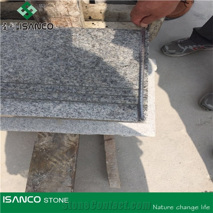 G383 Grey Granite Cut to Size Stairs & Steps, Bar with Full Bullnose Edge, Grey Granite Stair Riser