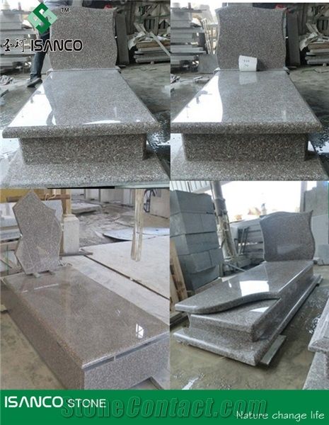G664 Granite Tombstone Design Luna Pearl Granite Headstone Luoyuan Red Granite Gravestone Black Spots Brown Granite Western Style Monuments Luoyuan Violet Granite Western Style Tombstones Vibrant Rose