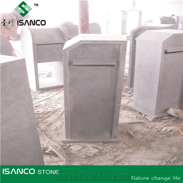 Granite Mailbox , Carving Stone Landscaping Postbox, Granite Letter Box, China Grey Granite Carving Mailbox,Natural Mailbox Stone