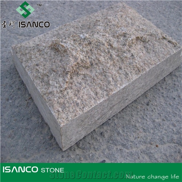 Granite Mushroom Stone, Yellow Granite Mushroomed Cladding, Granite Mushroom Stone for Wall Cladding /Wall Panel, Granite Exterior Wall Stone
