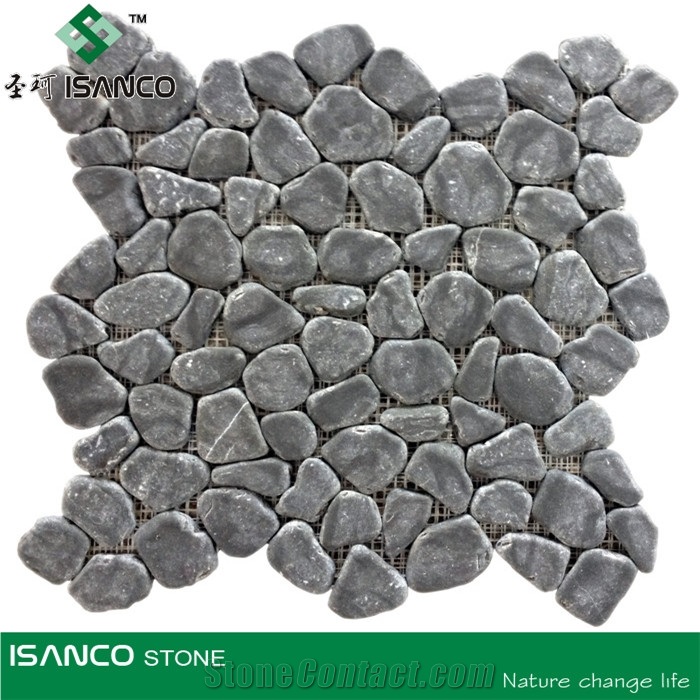 Grey Limestone Mosaic, Grey Limestone Mosaic Pebble Outside Walkway Pavers