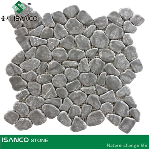 Grey Limestone Mosaic, Grey Limestone Mosaic Pebble Outside Walkway Pavers