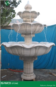Marble Garden Fountains White Marble Sculptured Fountains Handcarved Exterior Fountains Outdoor Decoration Bird Bath Water Features Landscaping Furnitures