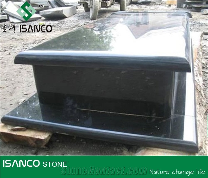Mongolia Black Basalt Double Monuments Nero Black Basalt Headstones Super Black Basalt Gravestone Custom Monuments Mongolian Black Basalt Western Style Tombstones Nei Meng Black Basalt