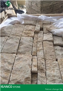 Random Yellow Stone Walling Tiles Bricks Pattern Irregular Stone Building Stones 3d Wall Panels Natural Rusty Slate Wall Stone Building Ornaments