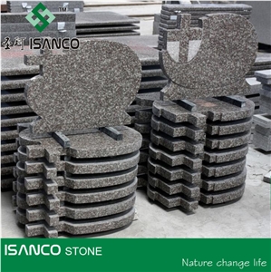 Red Granite Gravestone High Polished Best Quality Customized Headstones Professional Tombstone Design Factory Single Monuments G368 Red Granite Custom Monuments
