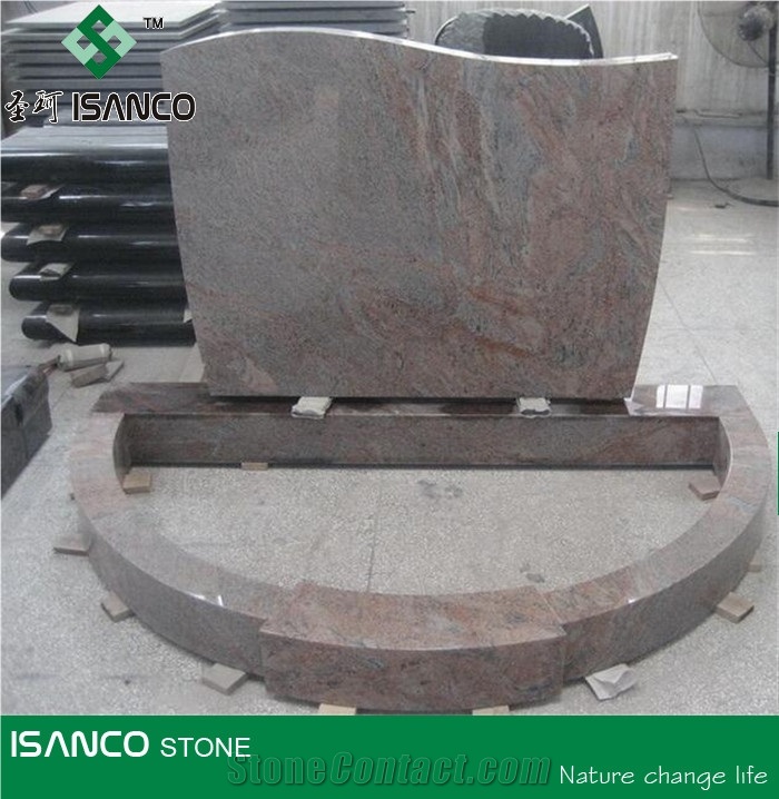 Red Granite Gravestone High Polished Best Quality Customized Headstones Professional Tombstone Design Factory Single Monuments G368 Red Granite Custom Monuments