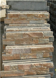 Rusty Color and Tile Stone Form Slate Landscaping Stone Natual Cultured Stone Veneer Wall Cladding Stone Stacked Stone Veneer
