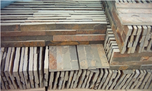 Rusty Color and Tile Stone Form Slate Landscaping Stone Natual Cultured Stone Veneer Wall Cladding Stone Stacked Stone Veneer