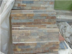 Rusty Color and Tile Stone Form Slate Landscaping Stone Natual Cultured Stone Veneer Wall Cladding Stone Stacked Stone Veneer