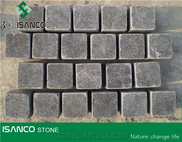 Shandong Blue Stone Cube Stone Tumbled Stone Driveway Paving Stone Antique Blue Stone Paving Sets Exterior Pattern Decorative Blue Stone Walkway Pavers