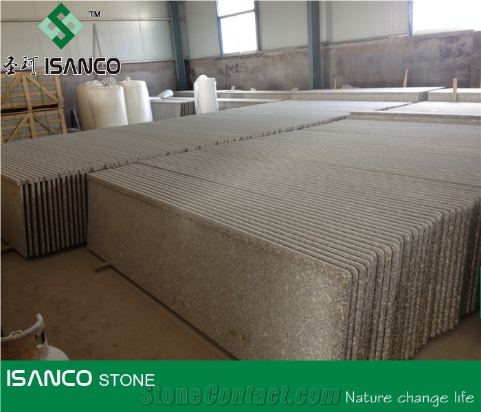 Shandong Brown Granite Table Top Design Pearl Brown Granite Work Tops Solid Surface Table Tops Congo Pearl Granite Reception Desk Big Flower Pearl Flower Granite Reception Counter Right Angle Edges