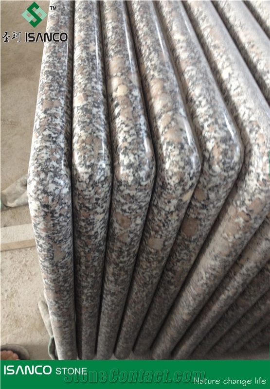 Shandong Brown Granite Table Top Design Pearl Brown Granite Work Tops Solid Surface Table Tops Congo Pearl Granite Reception Desk Big Flower Pearl Flower Granite Reception Counter Right Angle Edges