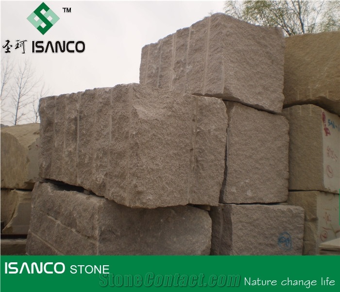 Shandong G386 Granite Garden Stepping Pavements Natural Split Red Of Stone Island Granite Cube Stone Driveway Paving Stone Shidao Red Granite Paving Sets Stone Island Red Granite Walkway Pavers