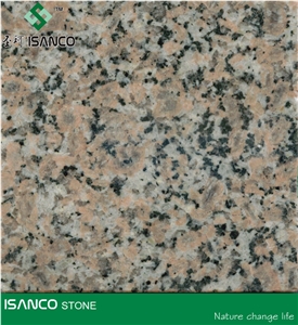 Shandong Wulian Pink Flower Granite Staircase Five Lotus Granite Stair Riser G361 Pink Granite Stair Threshold Wulian Flower Granite Stair Treads Lotus Pink Granite Steps Indoor Stair Decoration