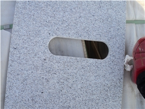 White Granite Types Materials Bath Tops,Vanity Tops,Countertops,Edge Bullnose Polished Under Hole with Splash Bathroom Tops
