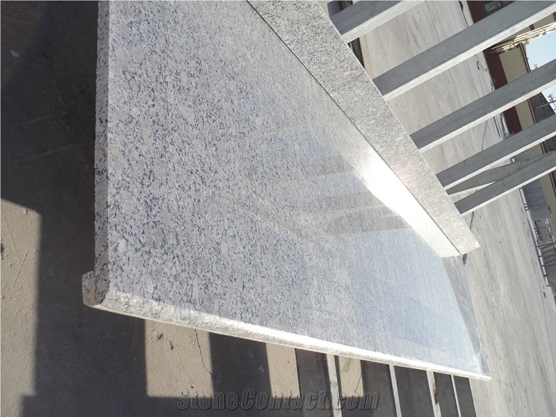 White Granite Types Materials Bath Tops,Vanity Tops,Countertops,Edge Bullnose Polished Under Hole with Splash Bathroom Tops
