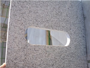 White Granite Types Materials Bath Tops,Vanity Tops,Countertops,Edge Bullnose Polished Under Hole with Splash Bathroom Tops