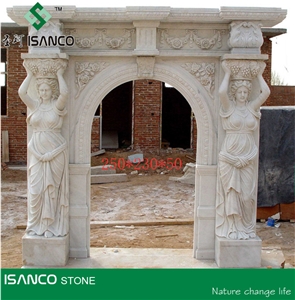 White Marble Fireplace Design Ideas Hand Carved Sculptured Fireplace Customized Fireplace Mantel Masonry Heaters Modern Style Fireplace Stone Fireplace for Indoor Decoration