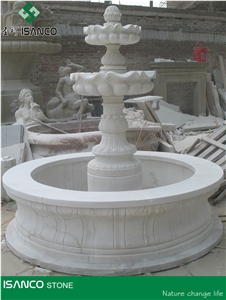 White Marble Garden Fountains Custom Sculptured Fountains Marble Exterior Fountains Water Features Hand Carved Fountains for Garden Decoration