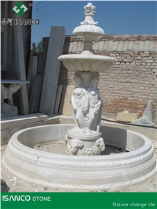 White Marble Garden Fountains Custom Sculptured Fountains Marble Exterior Fountains Water Features Hand Carved Fountains for Garden Decoration
