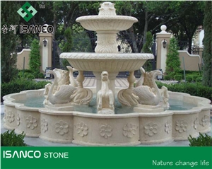White Marble Garden Fountains Custom Sculptured Fountains Marble Exterior Fountains Water Features Hand Carved Fountains for Garden Decoration