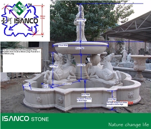 White Marble Garden Fountains Custom Sculptured Fountains Marble Exterior Fountains Water Features Hand Carved Fountains for Garden Decoration