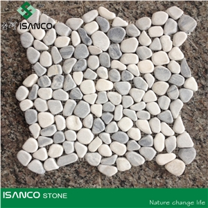 White Marble Tumbled Mosaic, China White Pebble Mosaic, Wall/Floor Mosaic