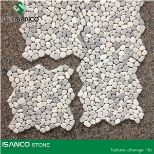 White Marble Tumbled Mosaic, China White Pebble Mosaic, Wall/Floor Mosaic