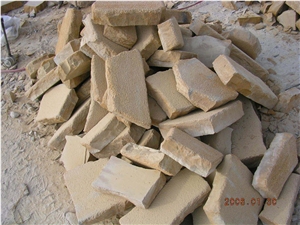 Yellow Wood Grain Sandstone Indiscriminate Stone, China Beigesandstone Floor Covering,Sandstone Floor Pavers & Cobble Stone