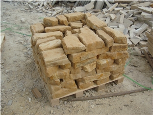 Yellow Wood Grain Sandstone Indiscriminate Stone, China Beigesandstone Floor Covering,Sandstone Floor Pavers & Cobble Stone