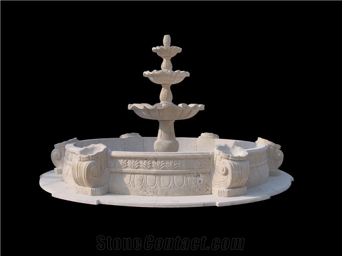 Travertino Bianco Navona Matt Sculptured Fountains
