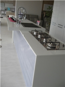 Stoneglass White Crystallized Stone Kitchen Countertops