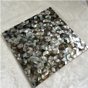 Rhombus Black Lip Mother Of Pearl Tile
