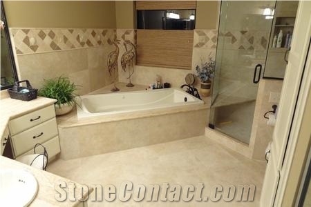 Peruvian Travertine Fiorito Travertine Bathroom Design