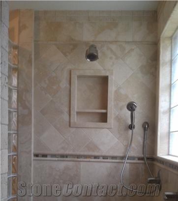 Peruvian Travertine Fiorito Travertine Bathroom Design