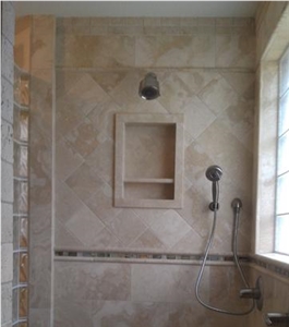 Peruvian Travertine Fiorito Travertine Bathroom Design