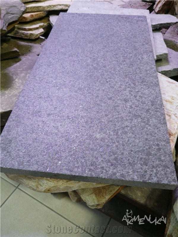 Flamed Black Rain Granite Steps
